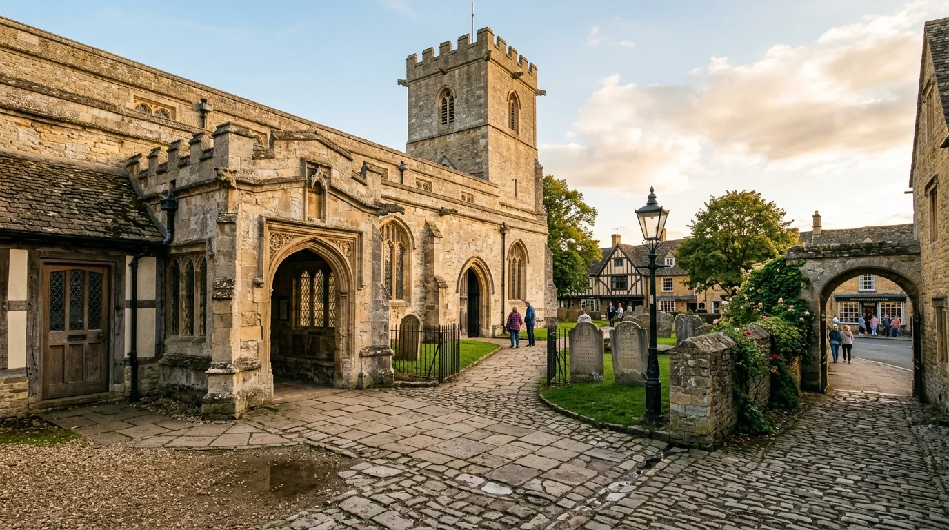 Medieval stone features and blue plaques along the Bicester heritage walking route