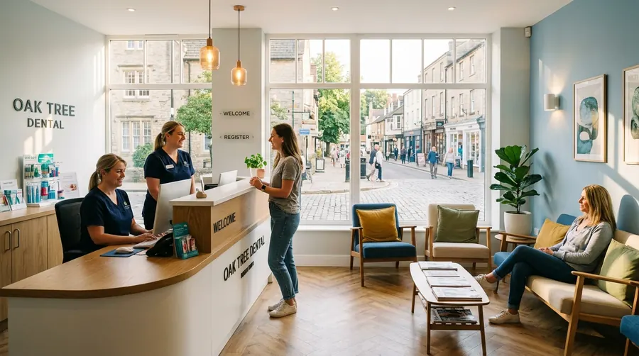 Modern dental surgery reception in Bicester