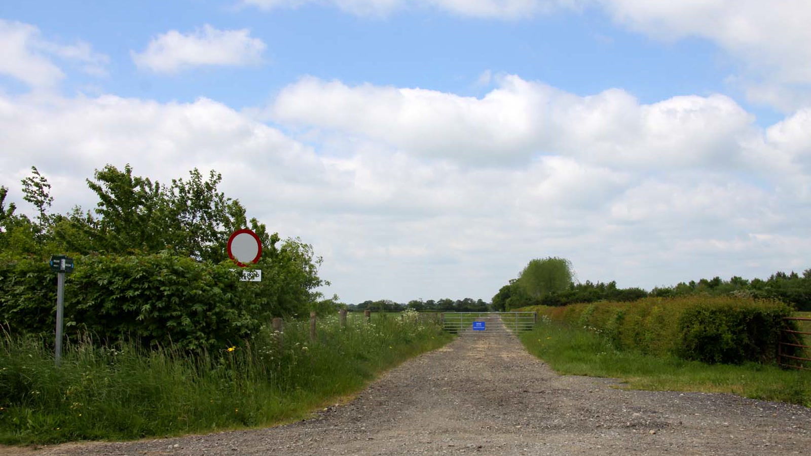 Quiet tree-lined rural lane used for running and walking near Langford Village and Bicester.