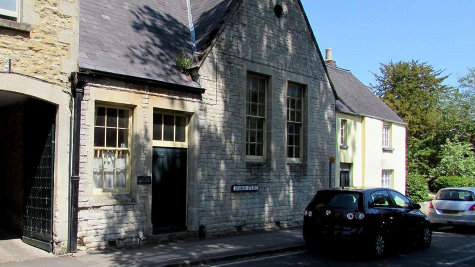 The Old Courthouse on Church Street, near the start of the Bicester heritage trail.