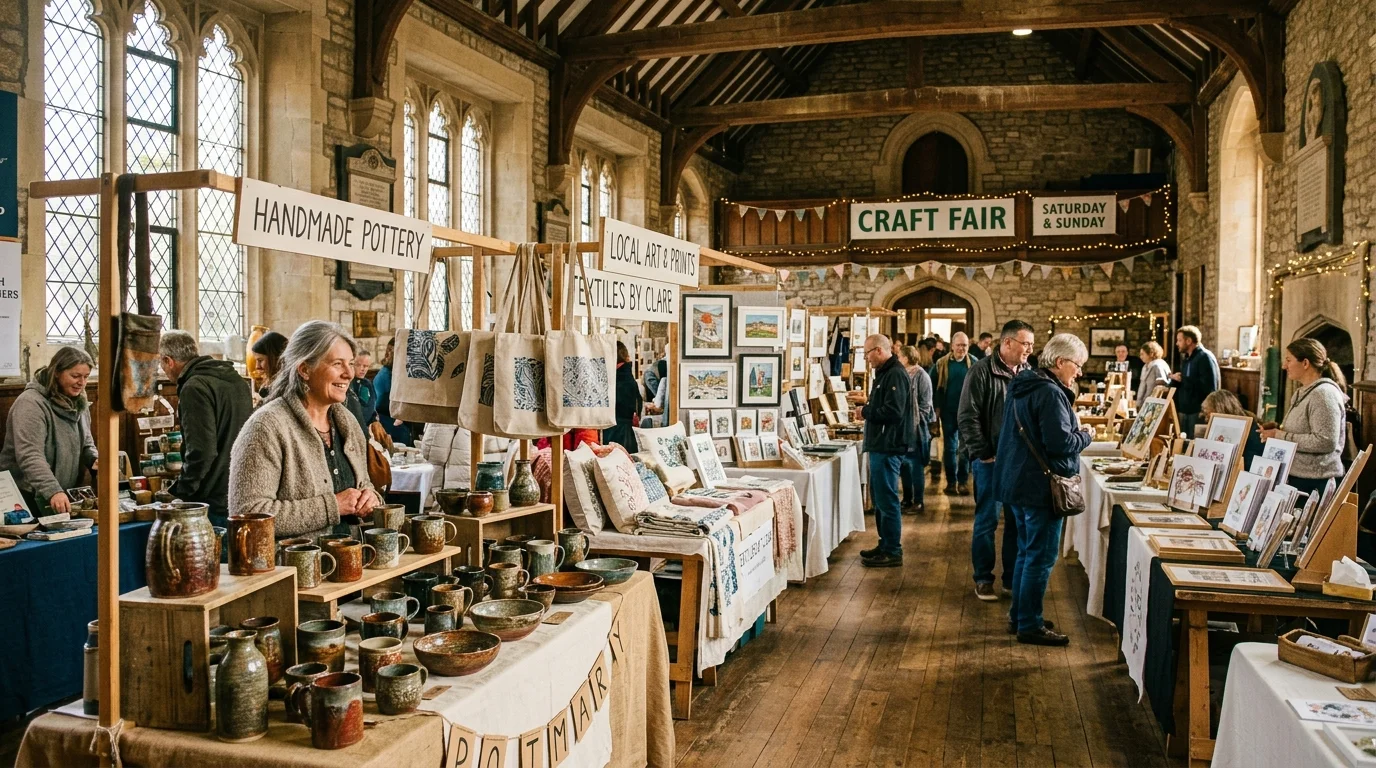 Specialist craft market with artisan stalls in Bicester